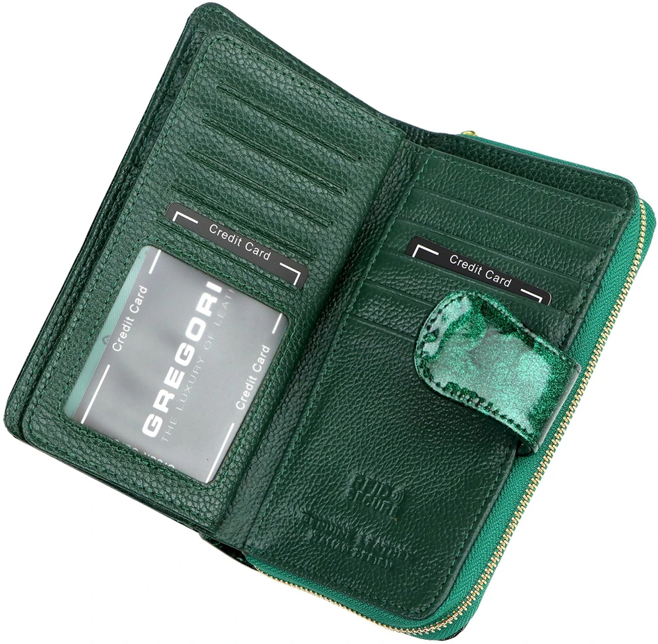 Podłużny portfel damski Gregorio FRL-116 w kwiaty