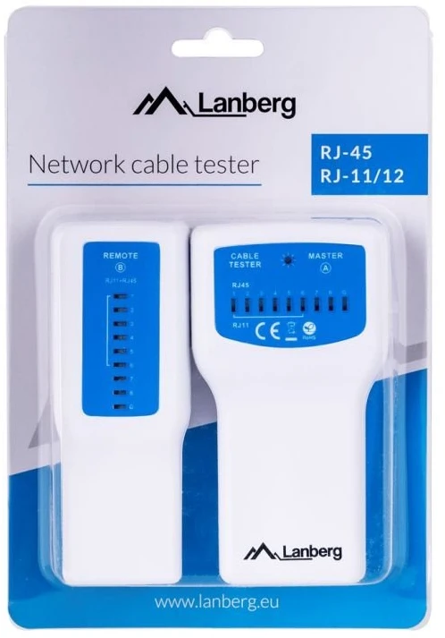 LANBERG NT-0402 kabelių testeris, skirtas laidams, baigtiems RJ45 RJ-11