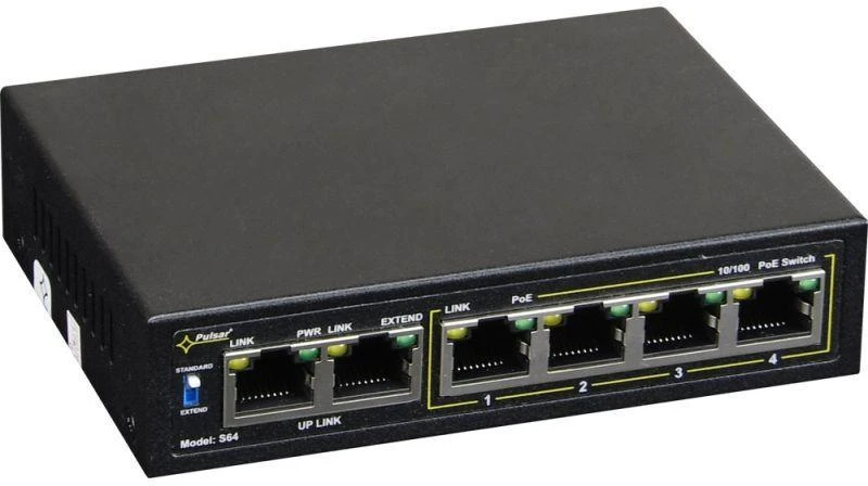 Šakotuvas SWITCH POE S-64 4 PRIEVADŲ PULSAR