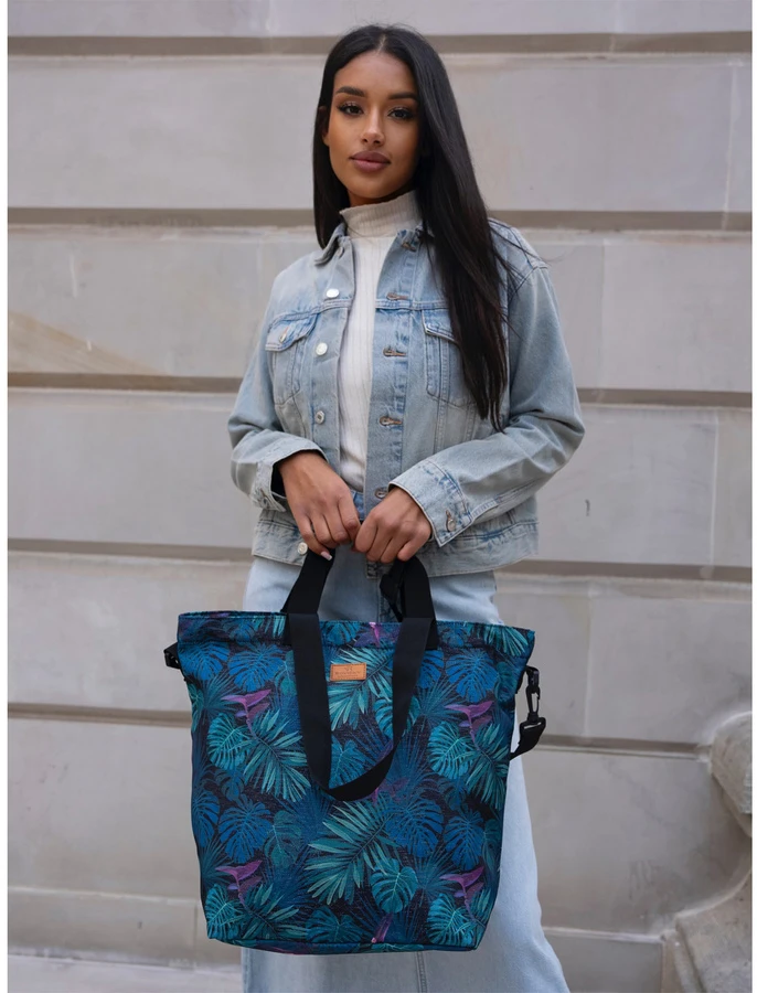 Pojemna torba shopper na zakupy w modny wzór - Rovicky