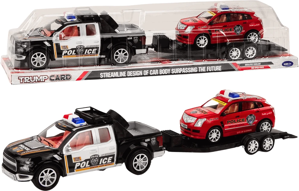 Lean Toys Policijos pikapas su puspriekabe