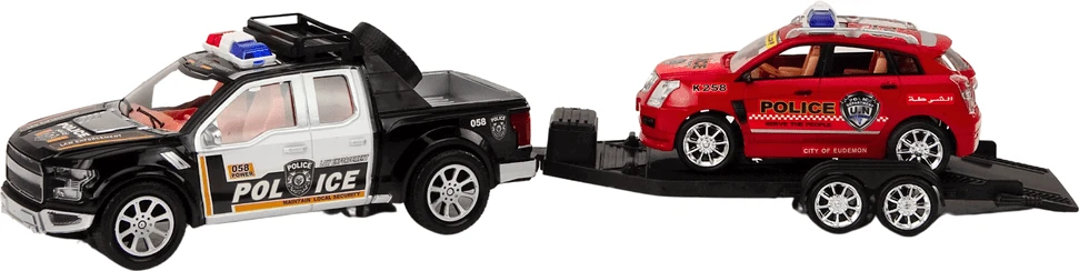 Lean Toys Policijos pikapas su puspriekabe
