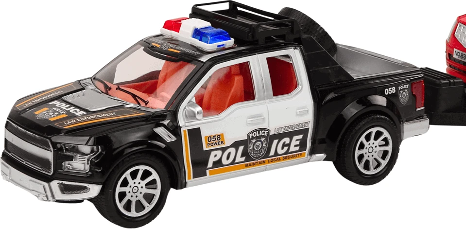 Lean Toys Policijos pikapas su puspriekabe