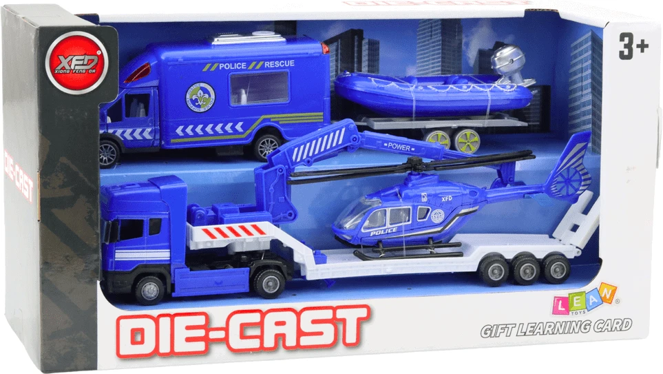 Lean Toys Policijos gelbėjimo transporto priemonių rinkinys