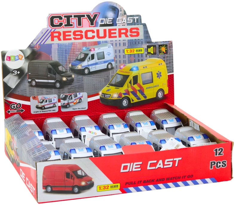 Lean Toys 1:32 Policijos Automobilis su Šviesomis ir Garsais