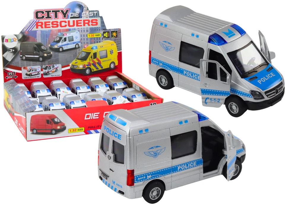 Lean Toys 1:32 Policijos Automobilis su Šviesomis ir Garsais