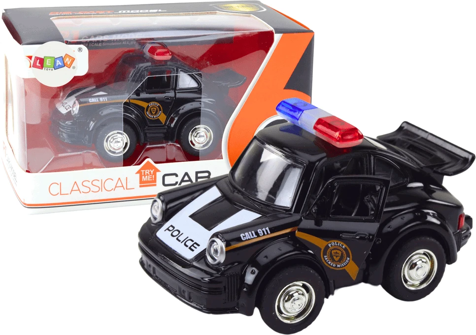 Lean Toys Klasikinis policijos automobilis 1:38 su šviesomis ir garsais
