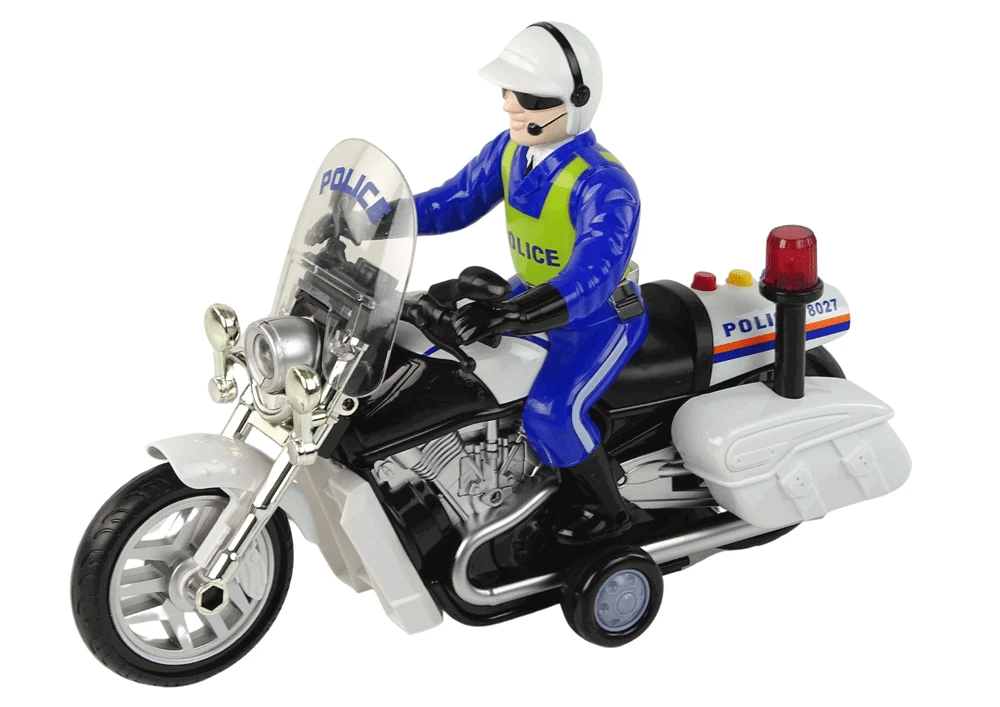 „Lean Toys“ policijos motociklų varikliai policijos garsai šviesos policijos automobilis