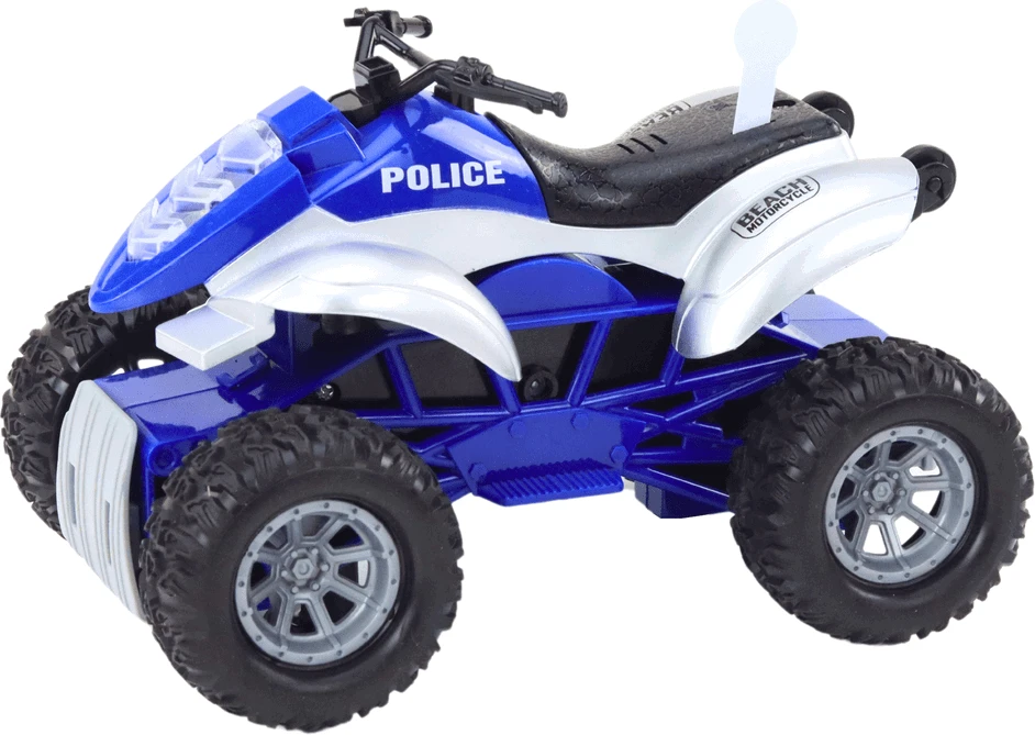 Lean Toys Policijos keturratis su priekaba ir motorine valtimi