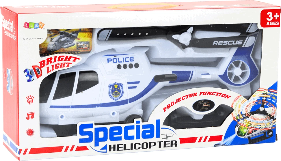 Lean Toys Policijos sraigtasparnis su šviesomis ir garsais