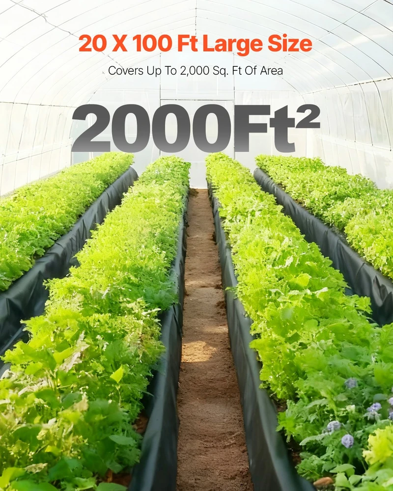 Vevor Juoda polietileno plėvelė 6.96 x 30.48 m, 0.25 mm