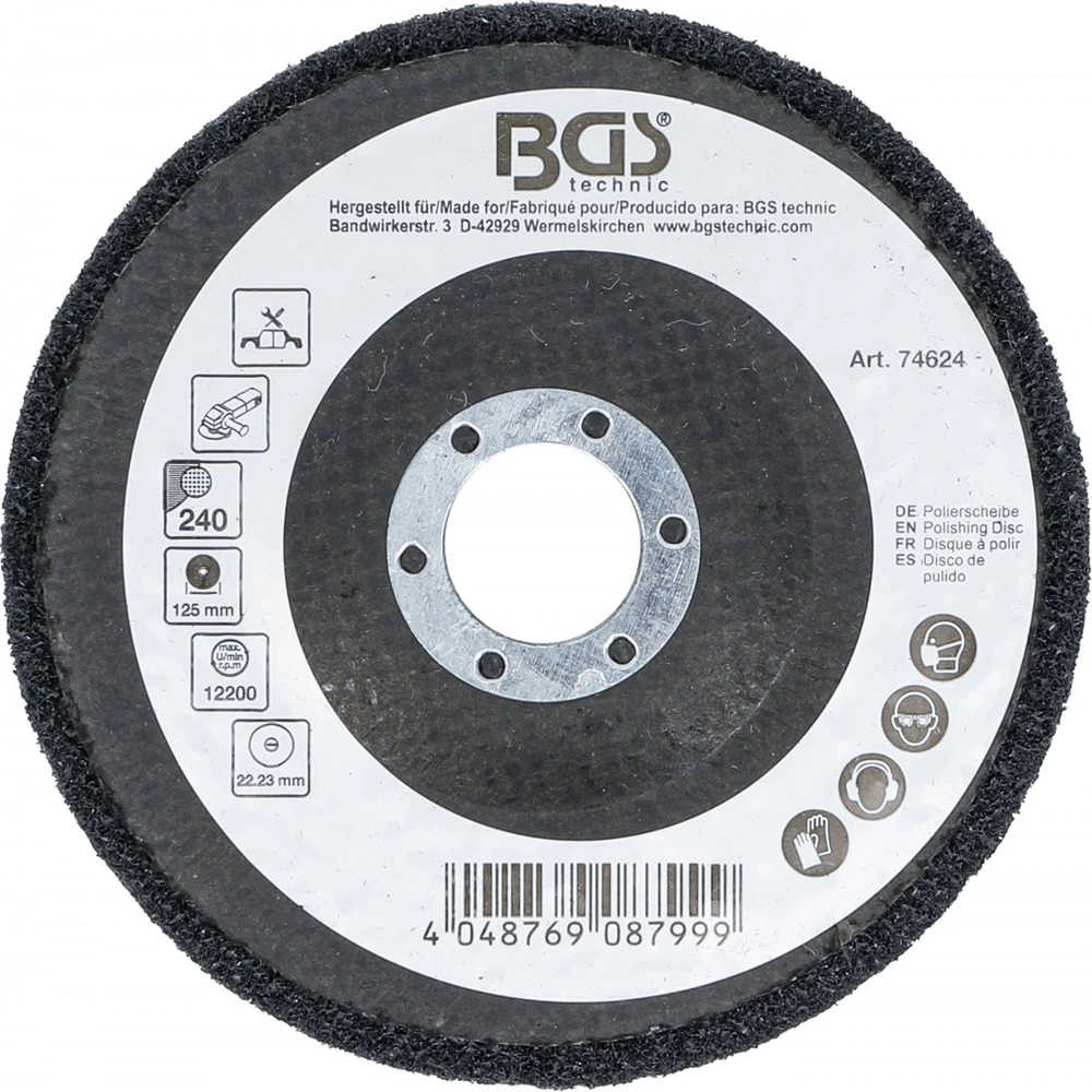BGS POLIRAVIMO DISKAS | SILICIO KARBIDAS | Ø 125 MM | GRŪDĖTUMAS 240 (74624B)