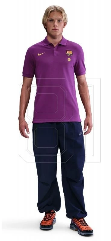 Polo marškinėliai vyrams violetiniai medvilniniai FC Barcelona Nike