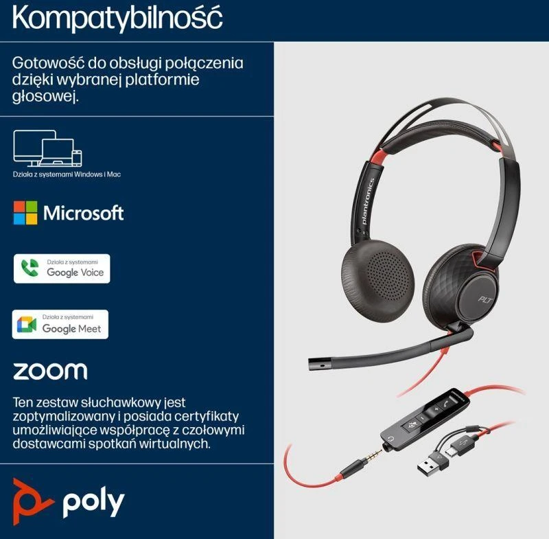 POLY Blackwire 5220 8X231AA Ausinės ant ausų