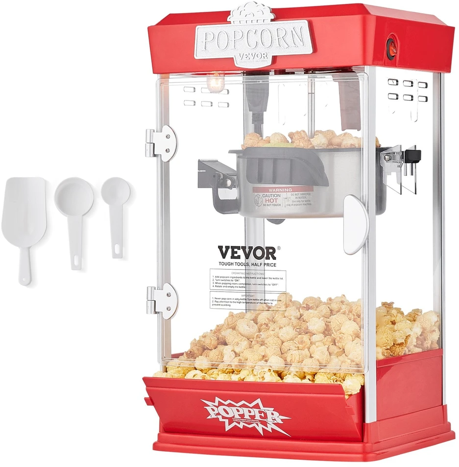 VEVOR Stalinis spragėsių gaminimo aparatas 480W 113 g raudonas