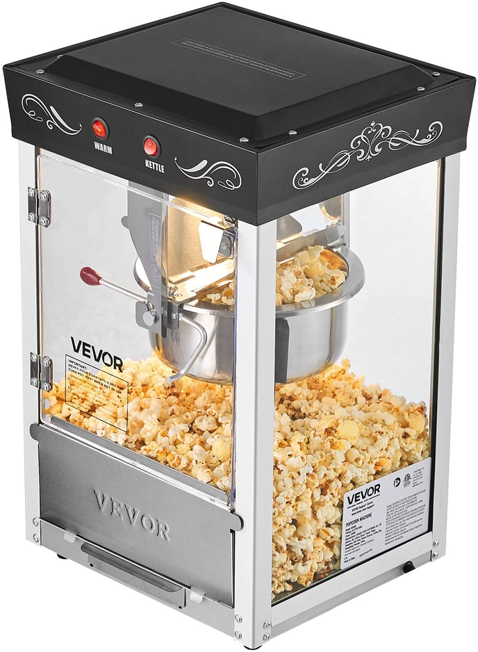 VEVOR Stalinis spragėsių gaminimo aparatas 800W, juodas