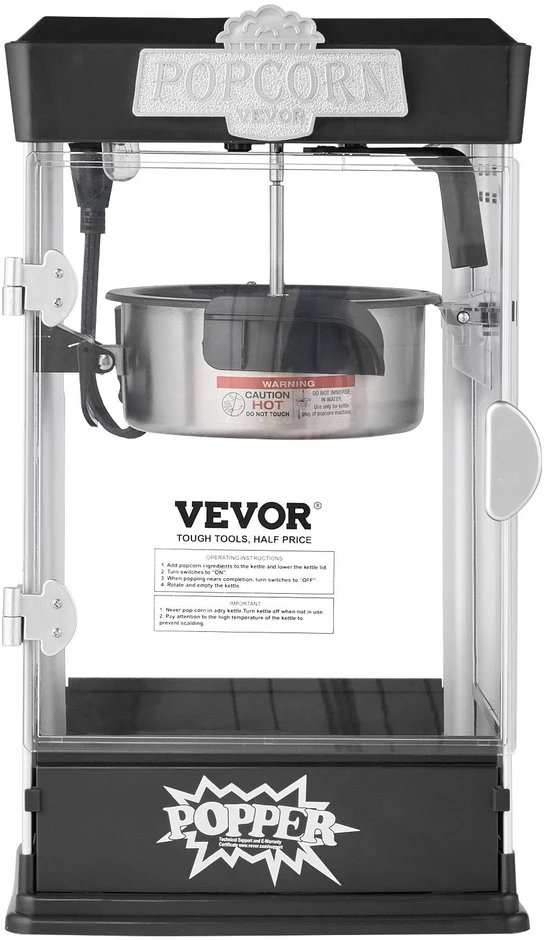 VEVOR Stalinis spragėsiais aparatas 480W 4oz juodas