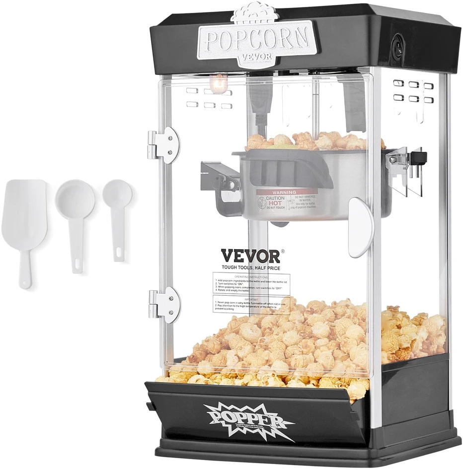 VEVOR Stalinis spragėsiais aparatas 480W 4oz juodas