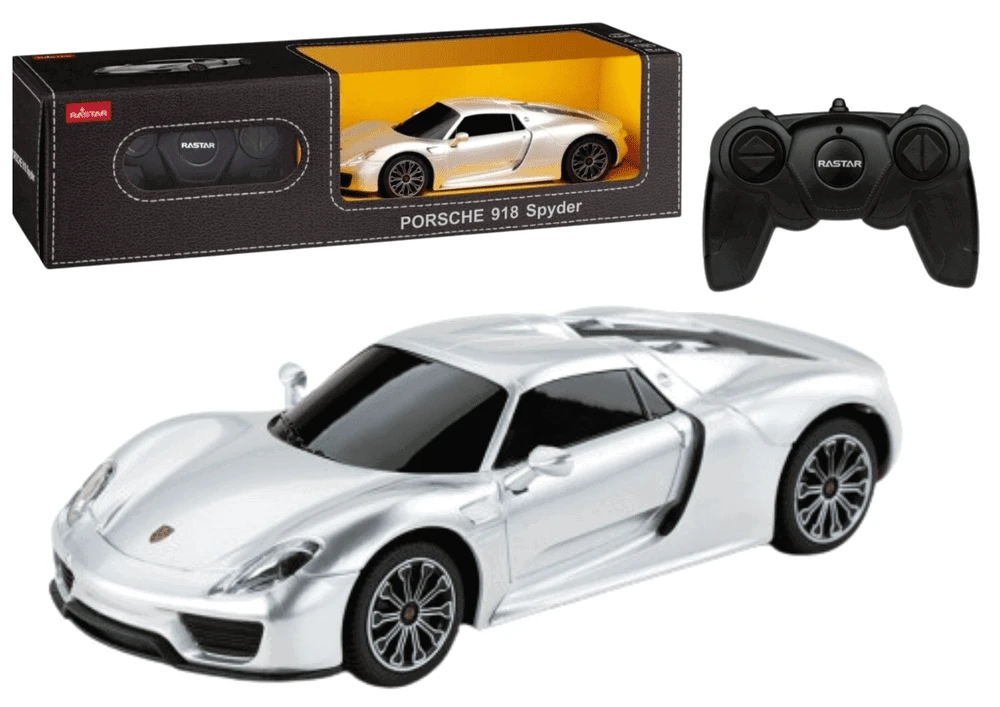 Rastar Porsche 918 Spyder 1:24 nuotolinio valdymo automobilis sidabrinis