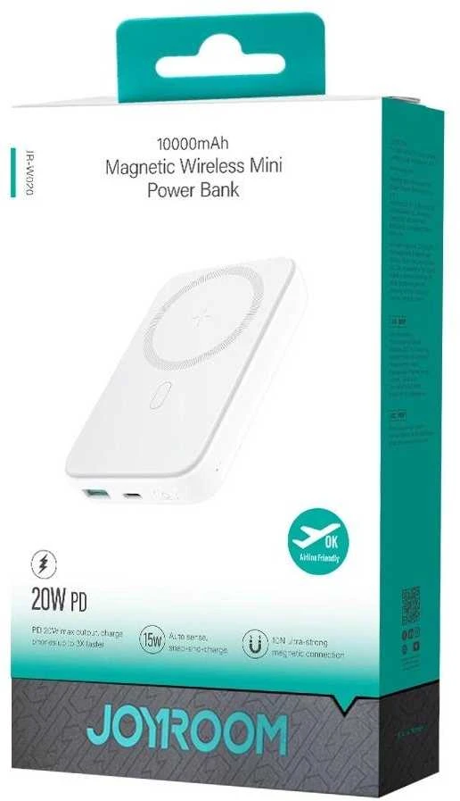 Išorinė baterija Power Bank Joyroom JR-W020 20W MagSafe 10000mAh balta