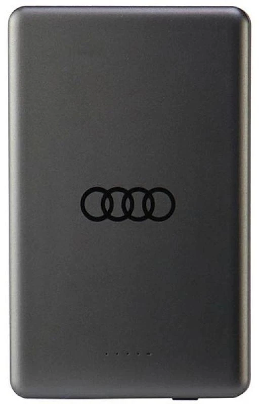 „Audi“ 15 W belaidė išorinė baterija, 5000 mAh, pilka, su dideliu logotipu, „MagSafe“ AU-MWPB5000-GT/D1-GY