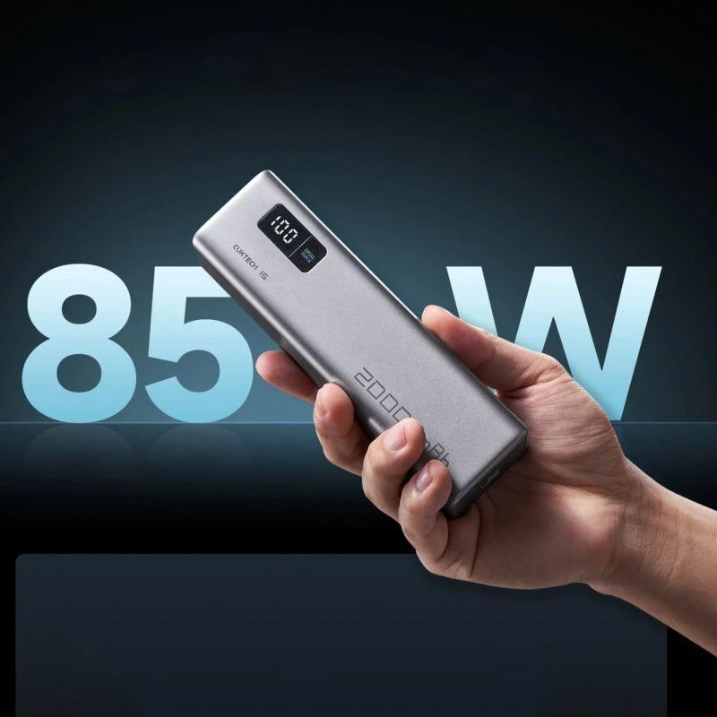 Powerbank Cuktech CUKP200XGLGR 100W 20000mAh 2 x USB-C 1 x USB-A - pilkas