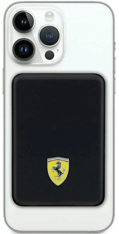 Ferrari Powerbank FEPB5MNCAK 15W 5000mAh juodos spalvos Metal Logo MagSafe