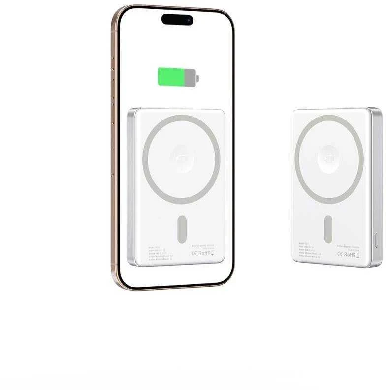 Nešiojamoji baterija „Tech-Protect PB33 LifeMag MagSafe 5000mAh“ – sidabro spalvos