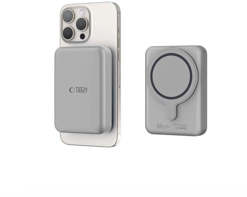 Magnetinis maitinimo blokas 10000mAh 15W USB-C Tech-Protect LifeMag PB11 MagSafe Titanium
