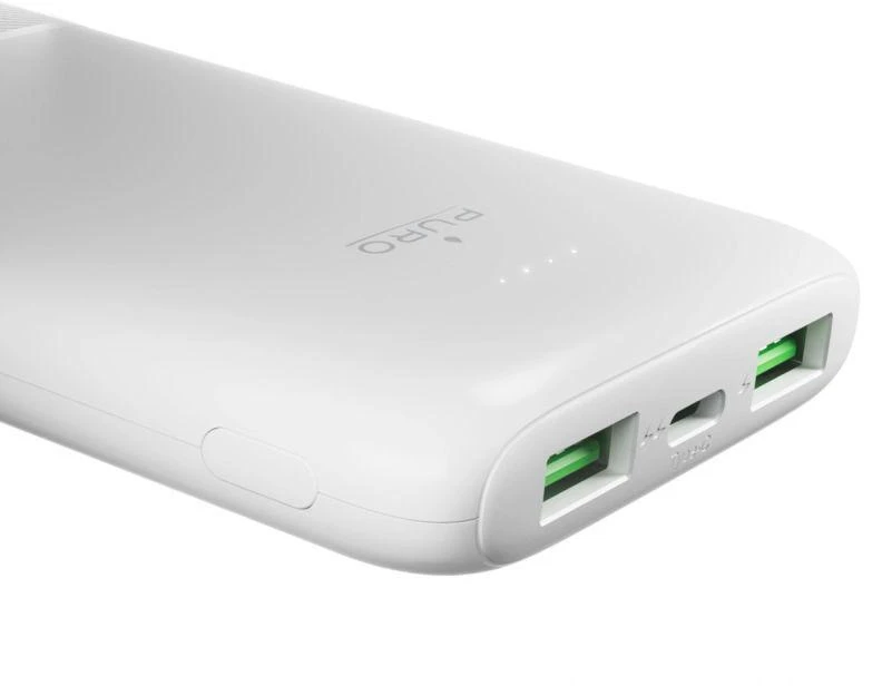 Powerbank Puro DAILY 10 PLUS 10000mAh 2x USBA / 1x USB-C 22,5W - balta