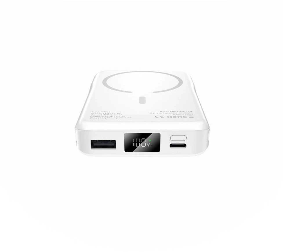 Tech-Protect PB31 LifeMag MagSafe powerbank 10000MAH baltos spalvos