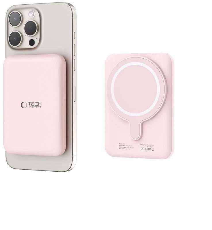 Tech-Protect PB10 LifeMag MagSafe powerbank 5000MAH rožinės spalvos