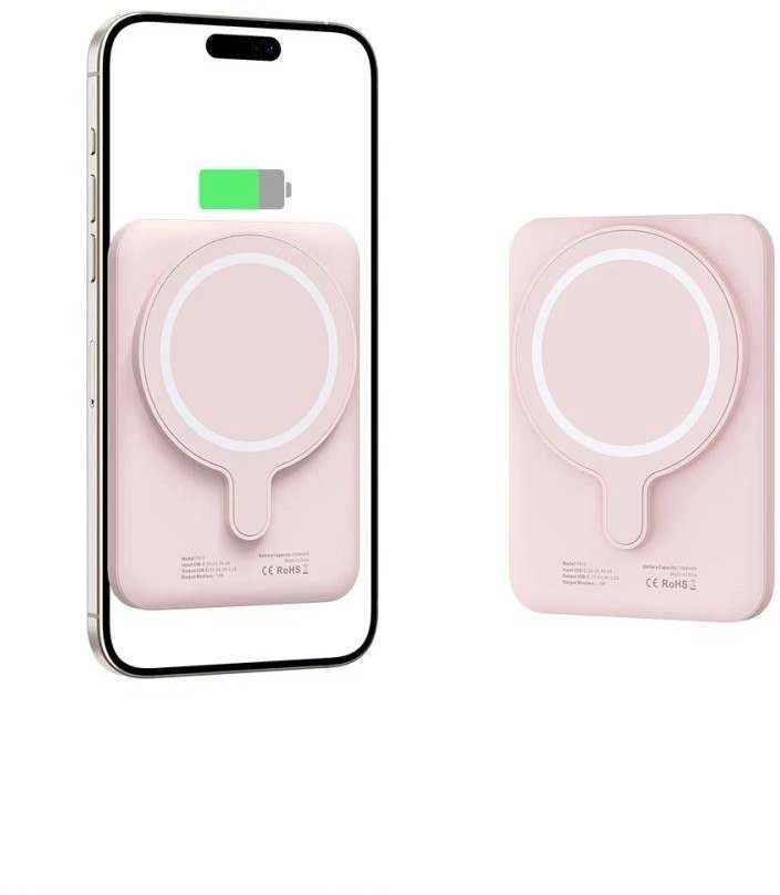 Tech-Protect PB10 LifeMag MagSafe powerbank 5000MAH rožinės spalvos