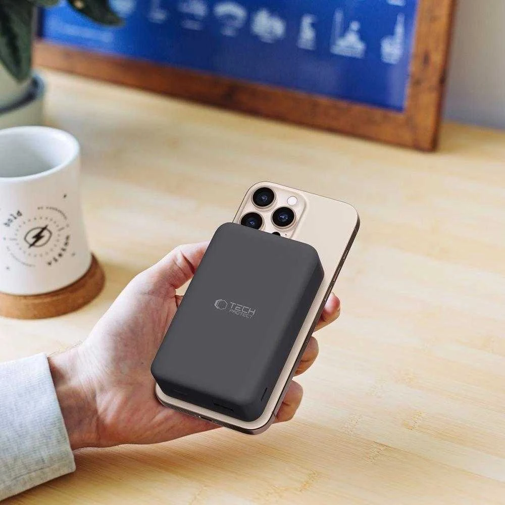 Powerbank Tech-Protect PB12 LifeMag MagSafe 20000MAH – juodos spalvos
