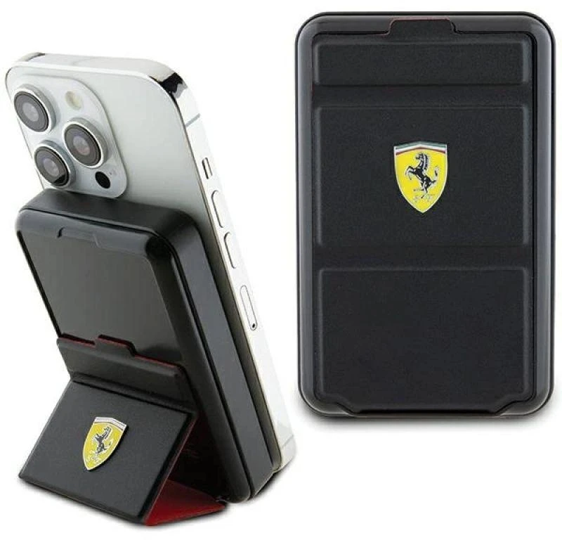 Ferrari Powerbank Wireless 15WFEPB10MSPLEK 10000 mAh with stand function juodos spalvos Metal Logo MagS