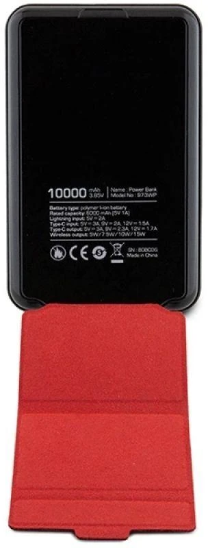Ferrari Powerbank Wireless 15WFEPB10MSPLEK 10000 mAh with stand function juodos spalvos Metal Logo MagS
