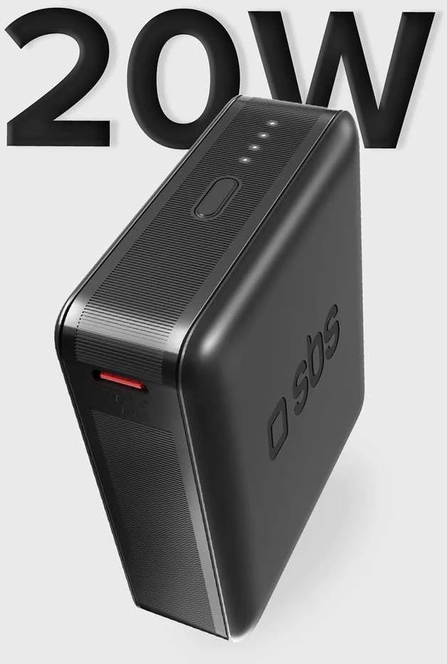 SBS 10,000 mAh power bank su Power Delivery technology juodos spalvos