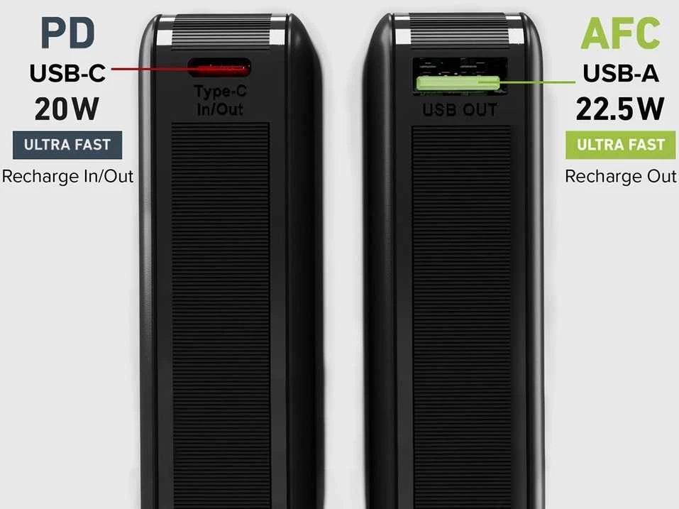 SBS 10,000 mAh power bank su Power Delivery technology juodos spalvos