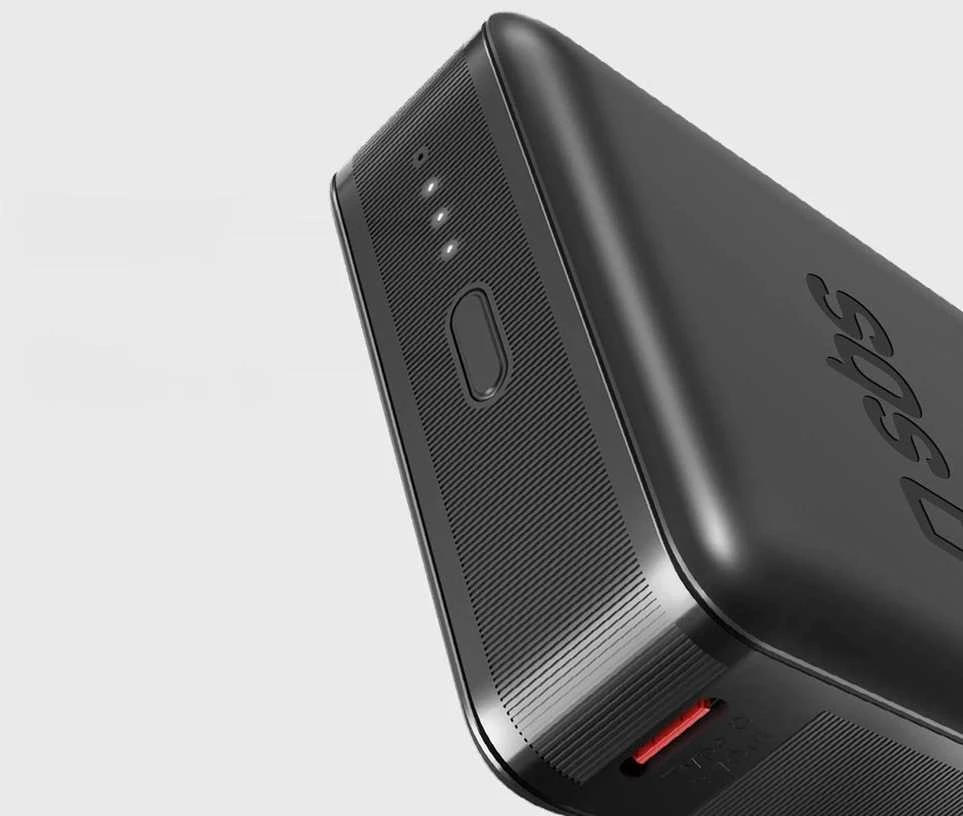 SBS 10,000 mAh power bank su Power Delivery technology juodos spalvos