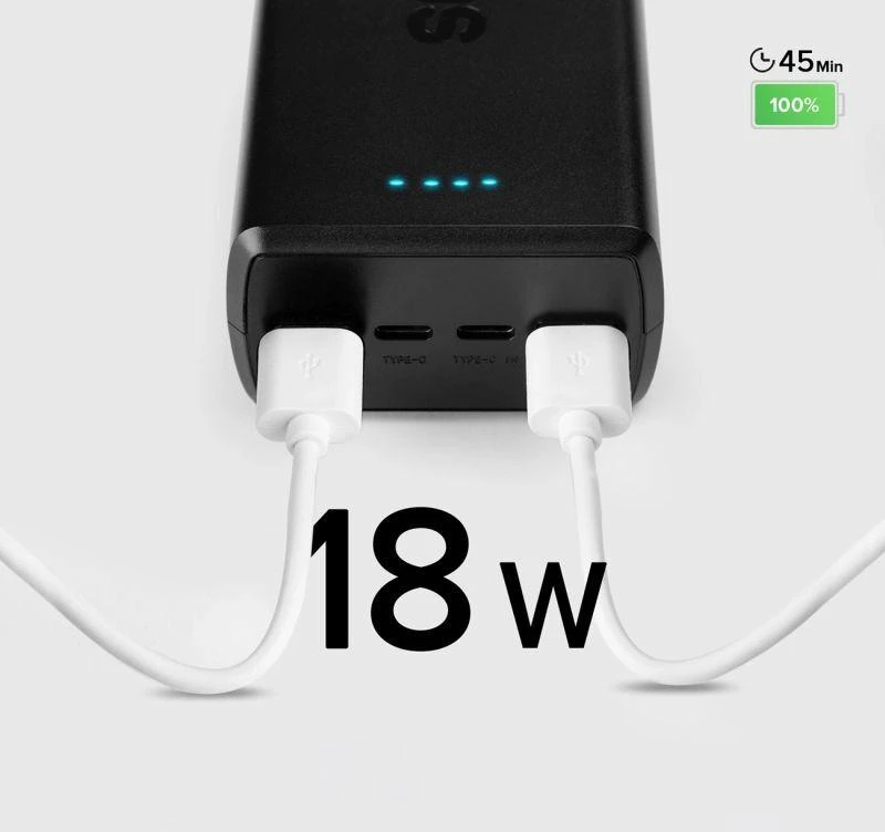 Powerbankas SBS TTBB30000PD20K 30000 mAh 2 x USB-C 2 x USB-A - juodas
