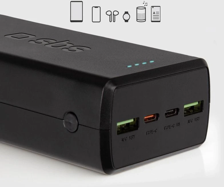 Powerbankas SBS TTBB30000PD20K 30000 mAh 2 x USB-C 2 x USB-A - juodas