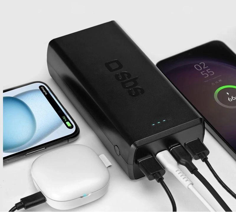 Powerbankas SBS TTBB30000PD20K 30000 mAh 2 x USB-C 2 x USB-A - juodas