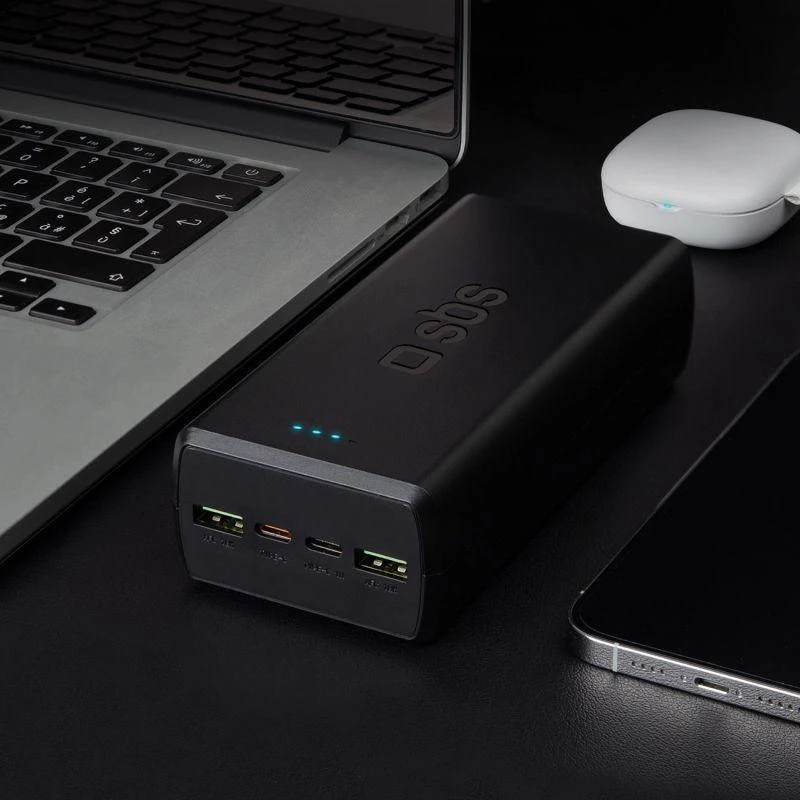 Powerbankas SBS TTBB30000PD20K 30000 mAh 2 x USB-C 2 x USB-A - juodas