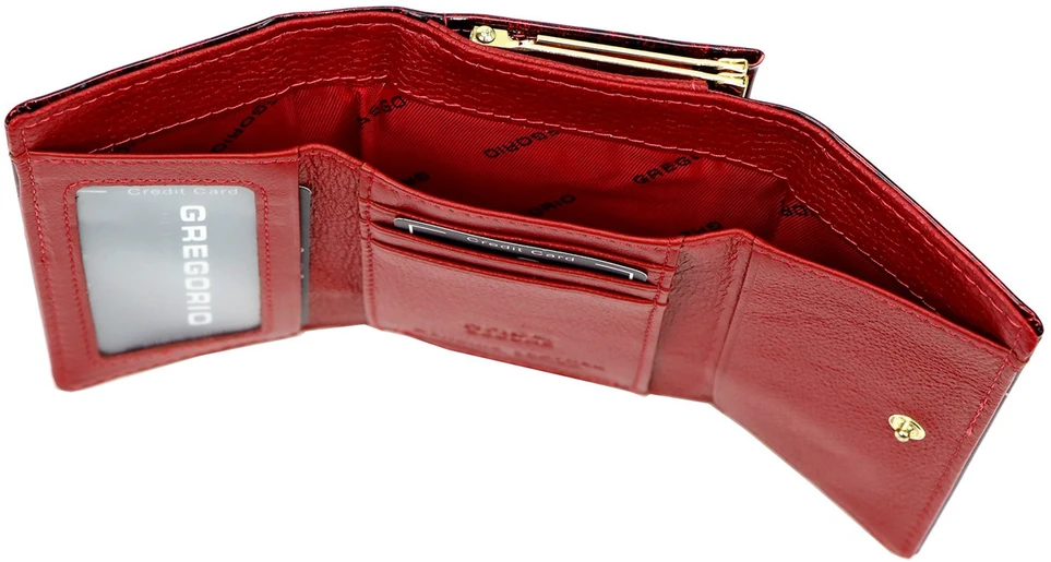 Poziomy portfel damski Gregorio FRL-117 w kwiaty su biglem