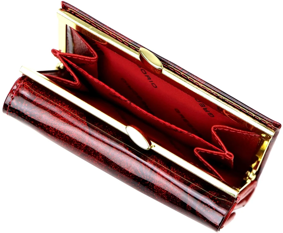Poziomy portfel damski Gregorio FRL-117 w kwiaty su biglem
