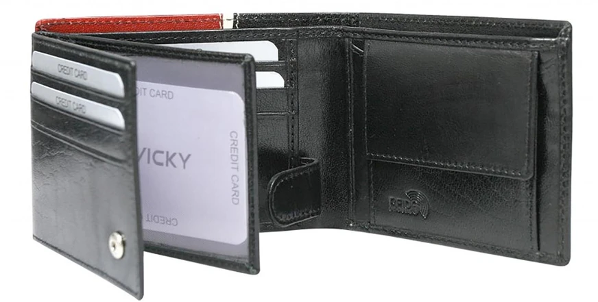 Horizontali dviejų spalvų vyriška piniginė, natūralios odos RFID - Rovicky
