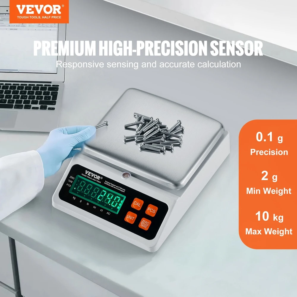 Virtuvinės svarstyklės VEVOR Elektroninės dalelių skaičiavimo svarstyklės 10 kg