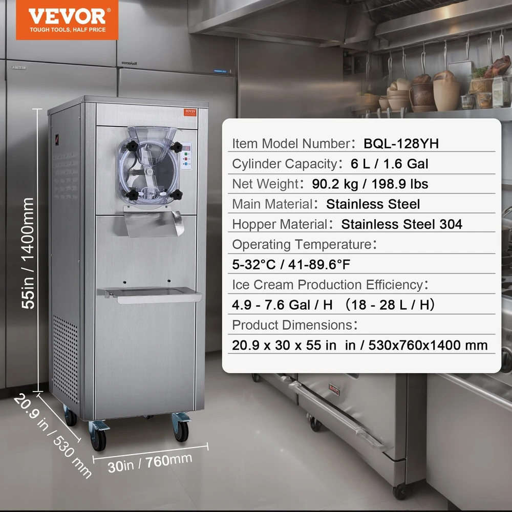 VEVOR Kietų ledų gaminimo aparatas 18 L/h