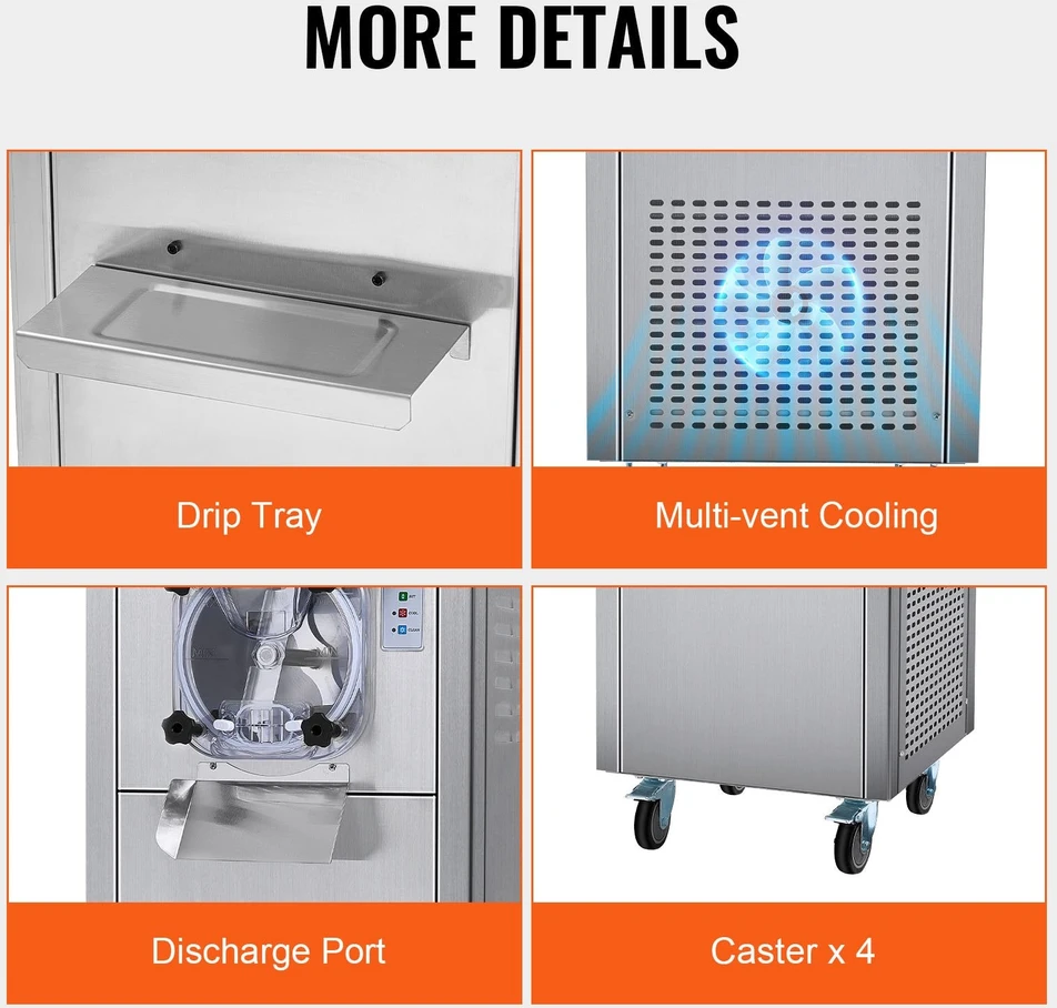 VEVOR Kietų ledų gaminimo aparatas 18 L/h