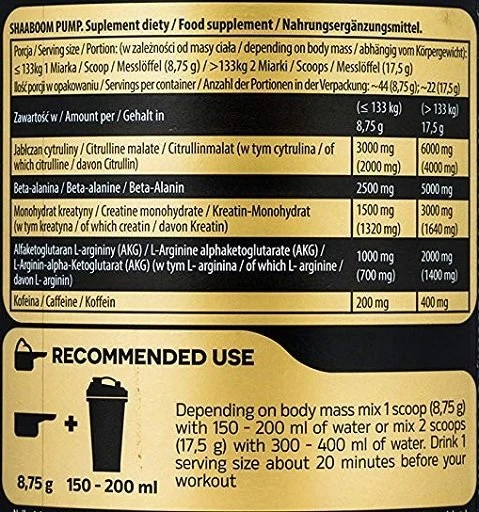 Kevin Levrone Sporto papildai Shaaboom Pump 10x17,5g
